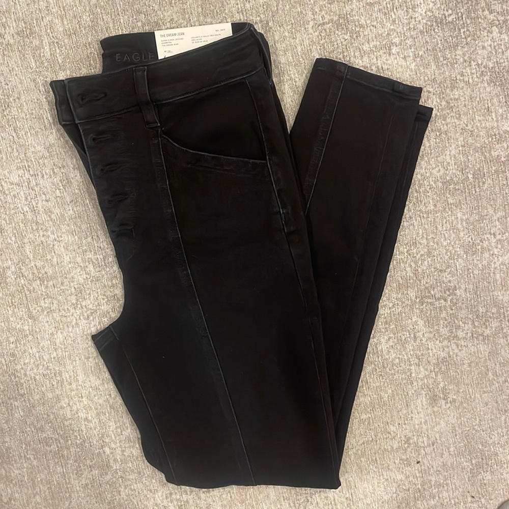American Eagle Gunmetal Super Hi Rise Jegging, the dream Jean, size 6 SHORT